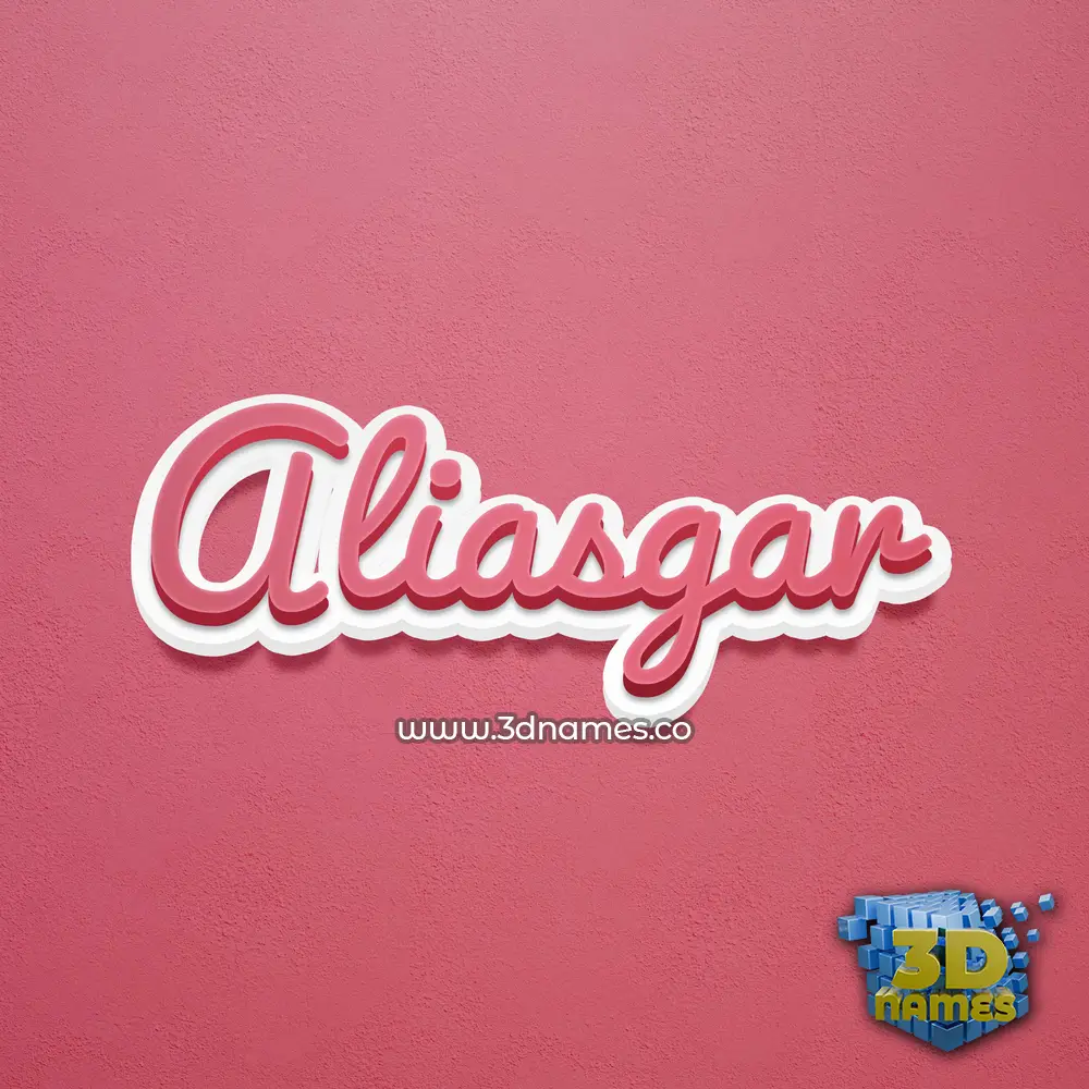 aliasgar in Red Scribble style - 3D name wallpaper