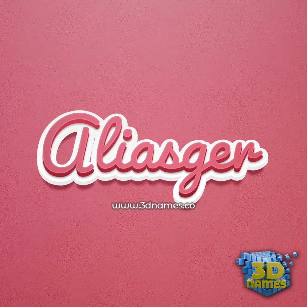 aliasger in Red Scribble style - 3D name wallpaper