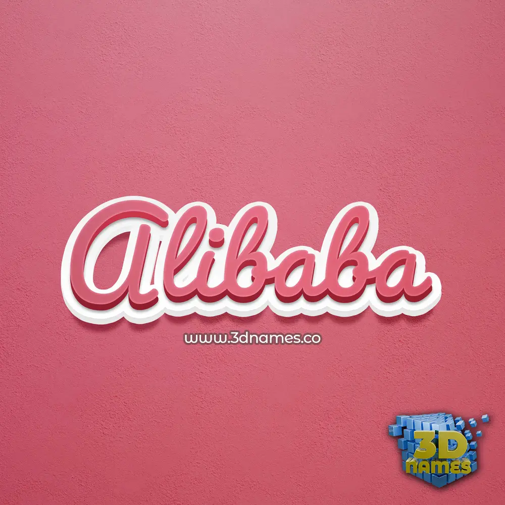 alibaba in Red Scribble style - 3D name wallpaper