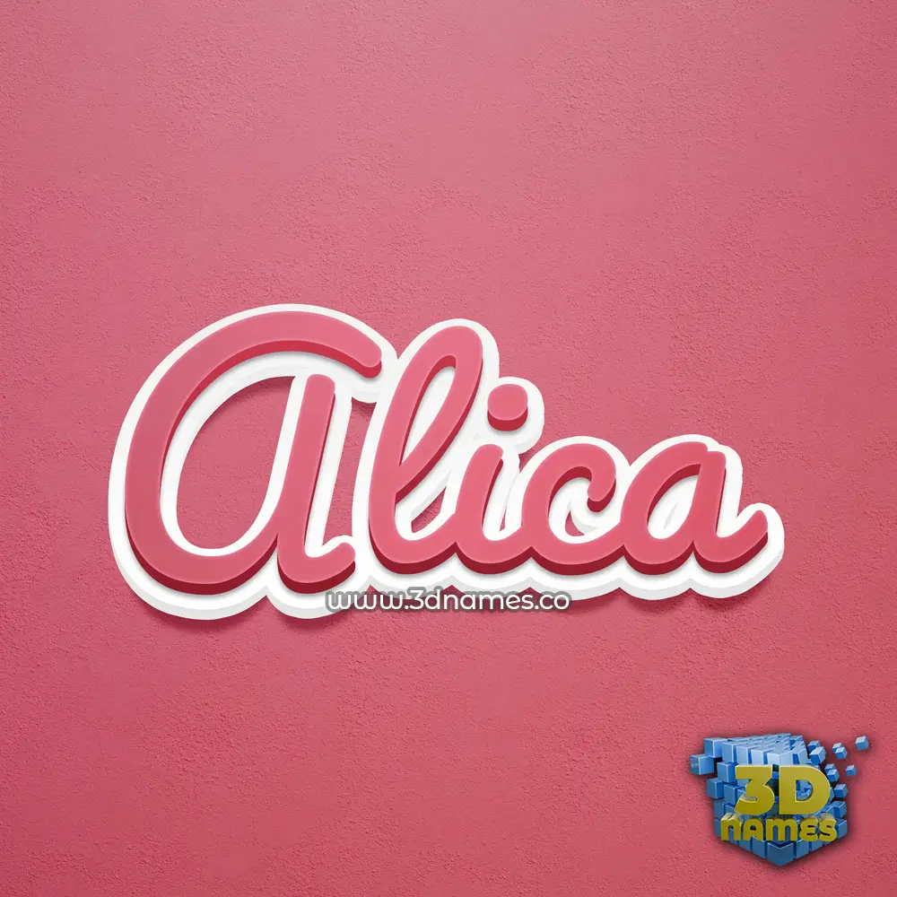 alica in Red Scribble style - 3D name wallpaper