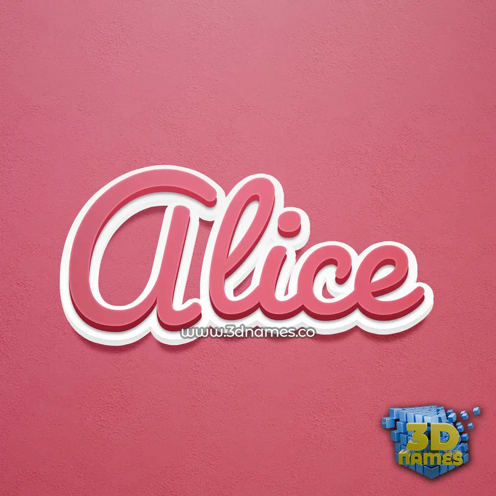 alice in Red Scribble style - 3D name wallpaper