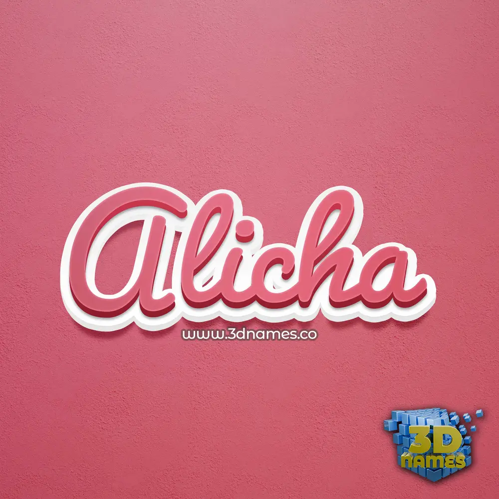 alicha in Red Scribble style - 3D name wallpaper