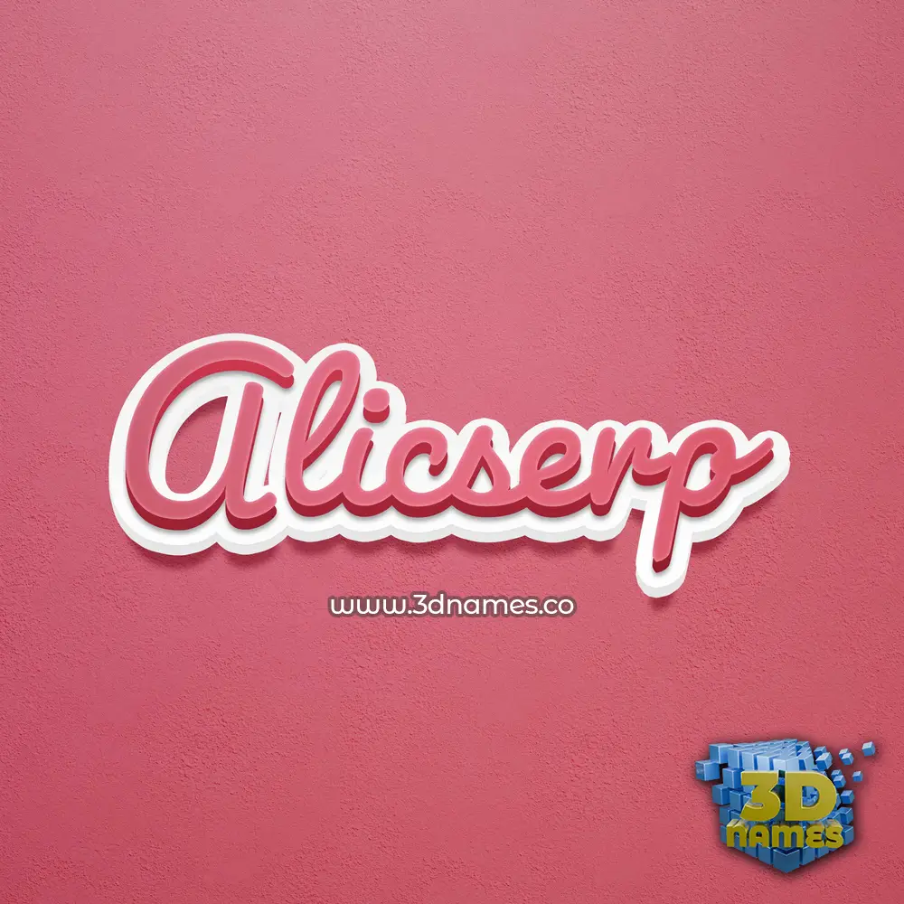 alicserp in Red Scribble style - 3D name wallpaper