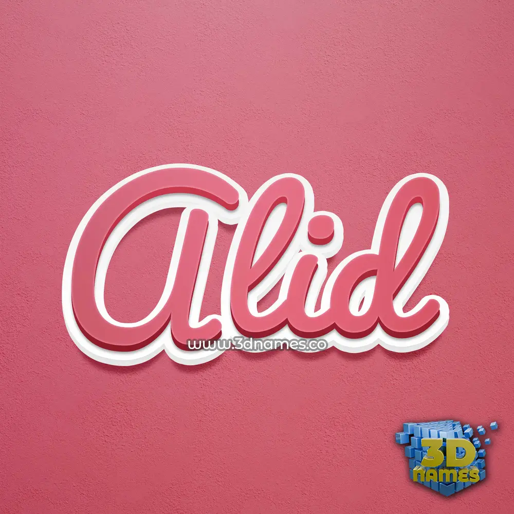 alid in Red Scribble style - 3D name wallpaper