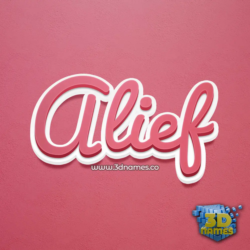 alief in Red Scribble style - 3D name wallpaper