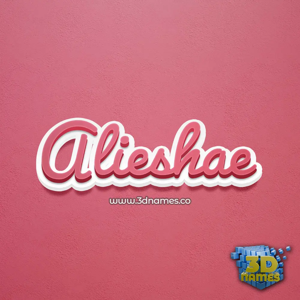 alieshae in Red Scribble style - 3D name wallpaper