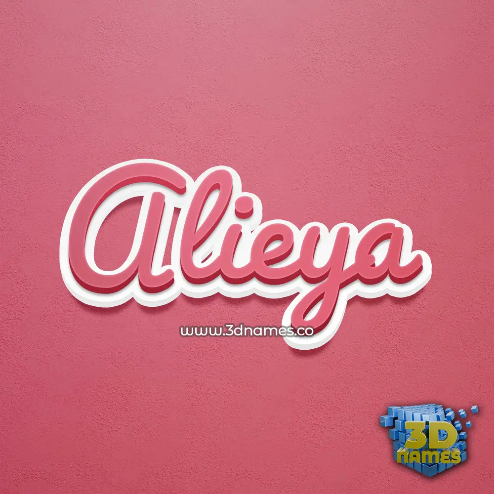 alieya in Red Scribble style - 3D name wallpaper