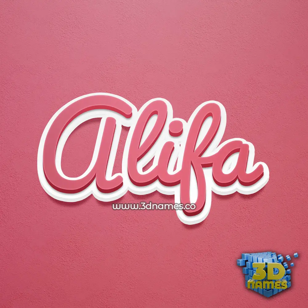 alifa in Red Scribble style - 3D name wallpaper