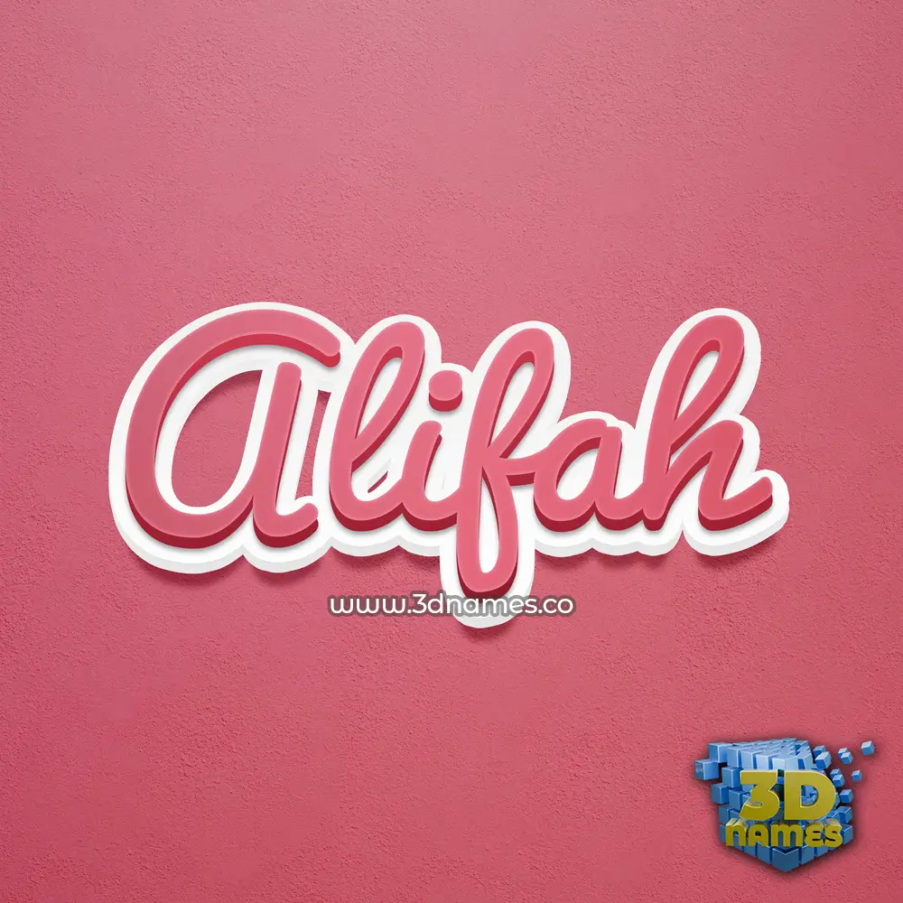alifah in Red Scribble style - 3D name wallpaper
