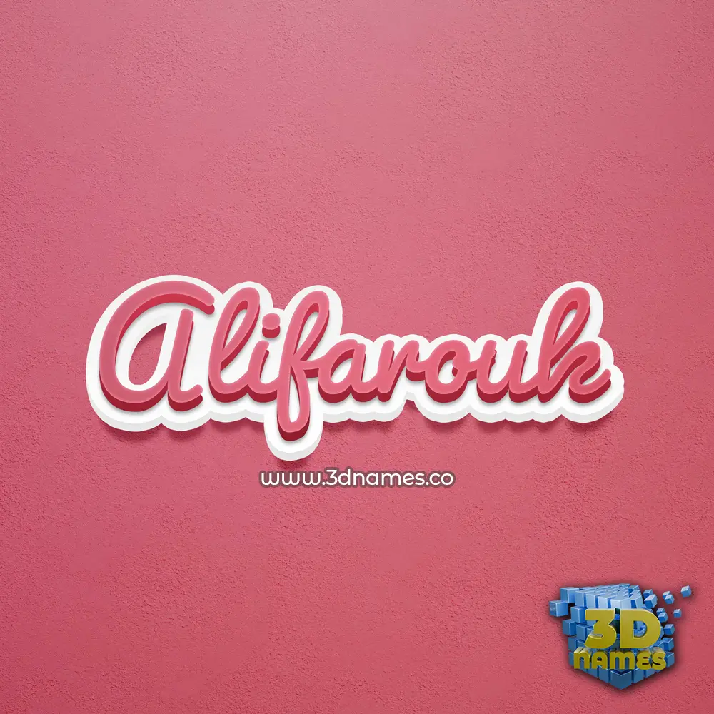alifarouk in Red Scribble style - 3D name wallpaper