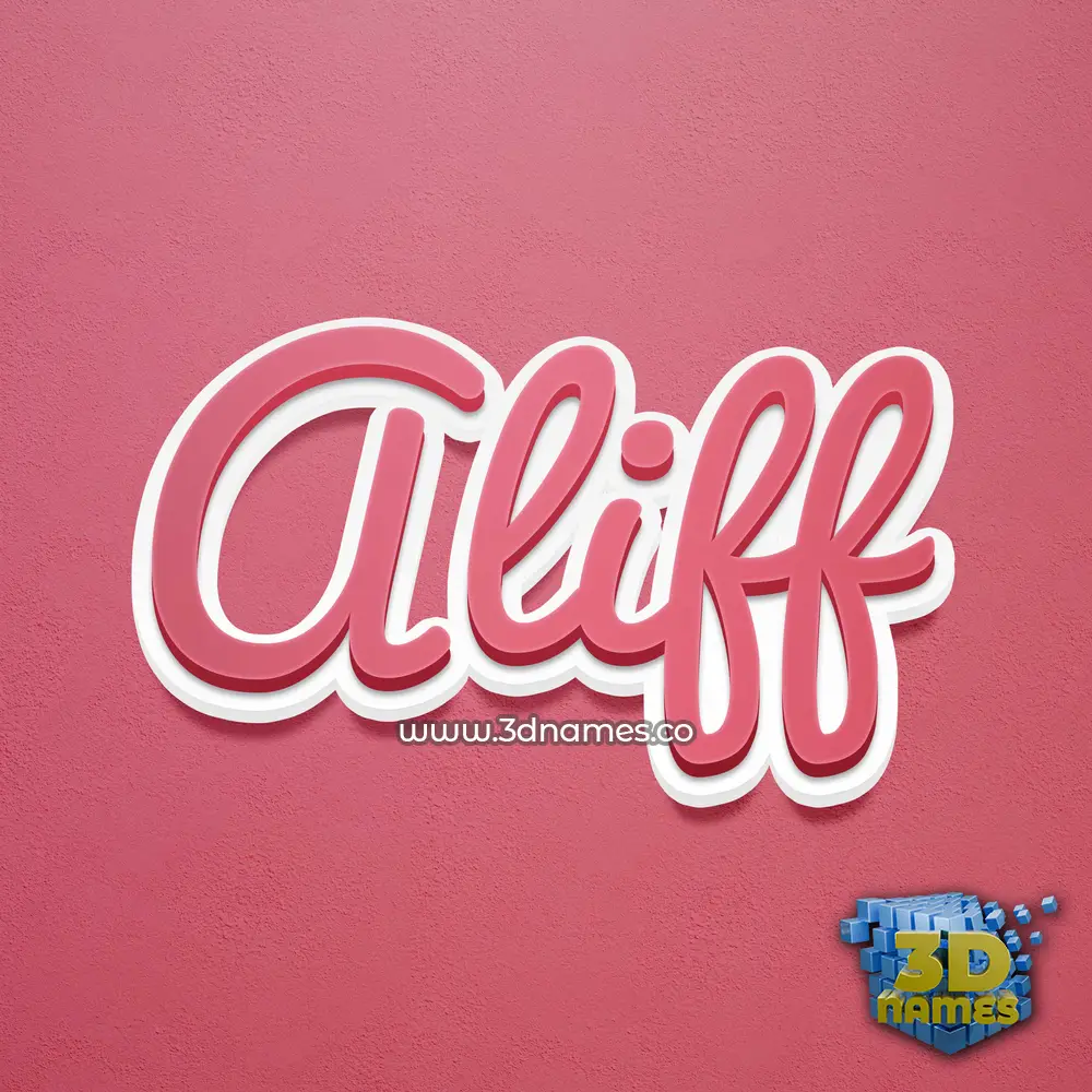 aliff in Red Scribble style - 3D name wallpaper