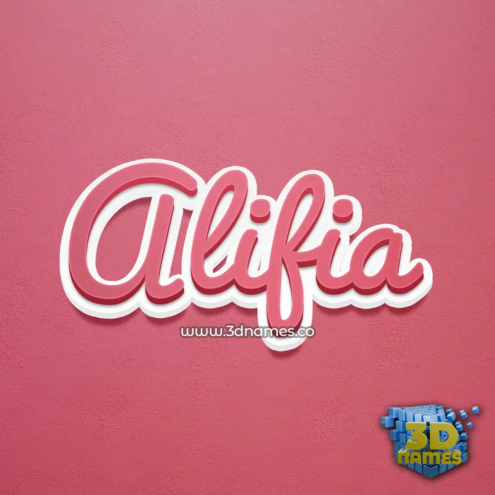 alifia in Red Scribble style - 3D name wallpaper