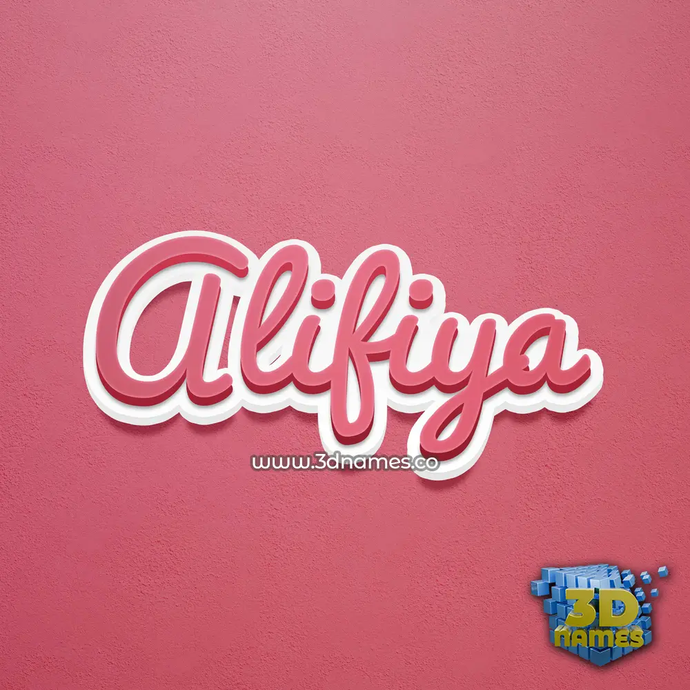 alifiya in Red Scribble style - 3D name wallpaper