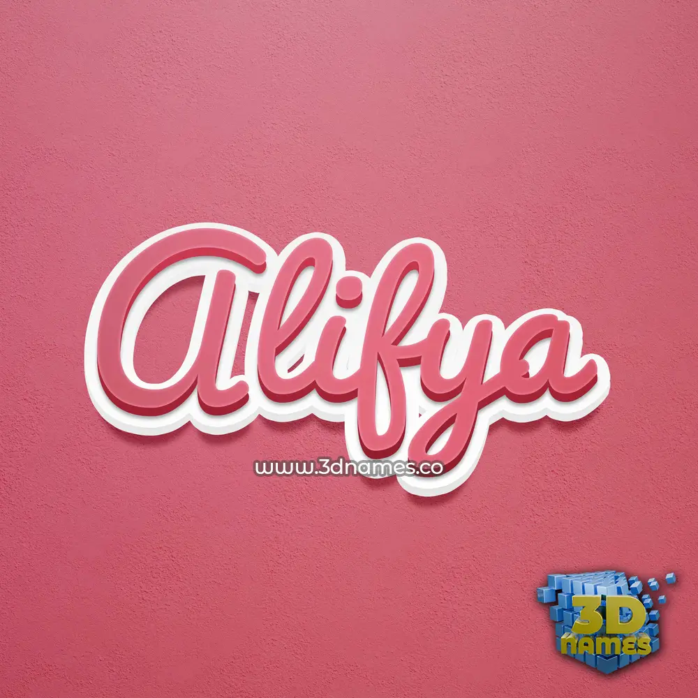 alifya in Red Scribble style - 3D name wallpaper
