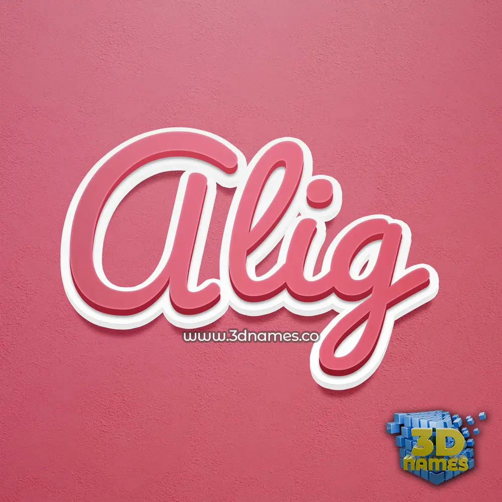 alig in Red Scribble style - 3D name wallpaper