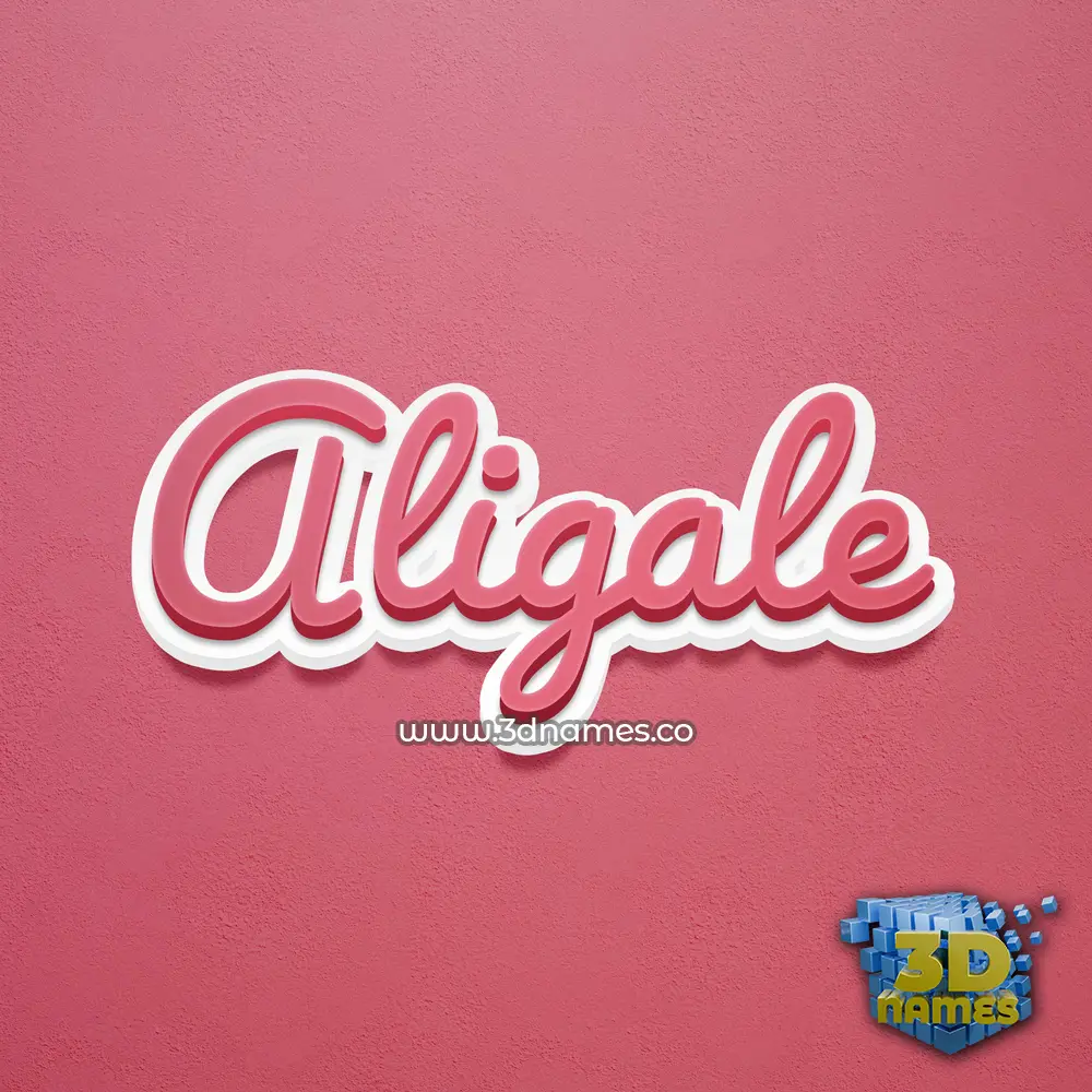 aligale in Red Scribble style - 3D name wallpaper