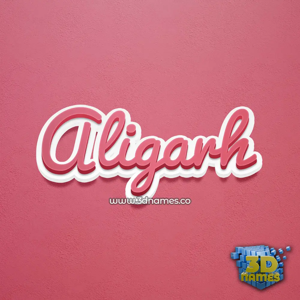 aligarh in Red Scribble style - 3D name wallpaper