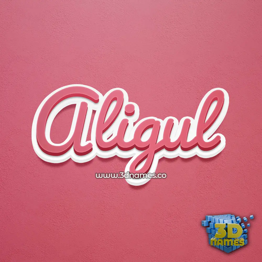 aligul in Red Scribble style - 3D name wallpaper