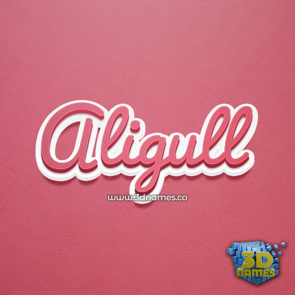 aligull in Red Scribble style - 3D name wallpaper