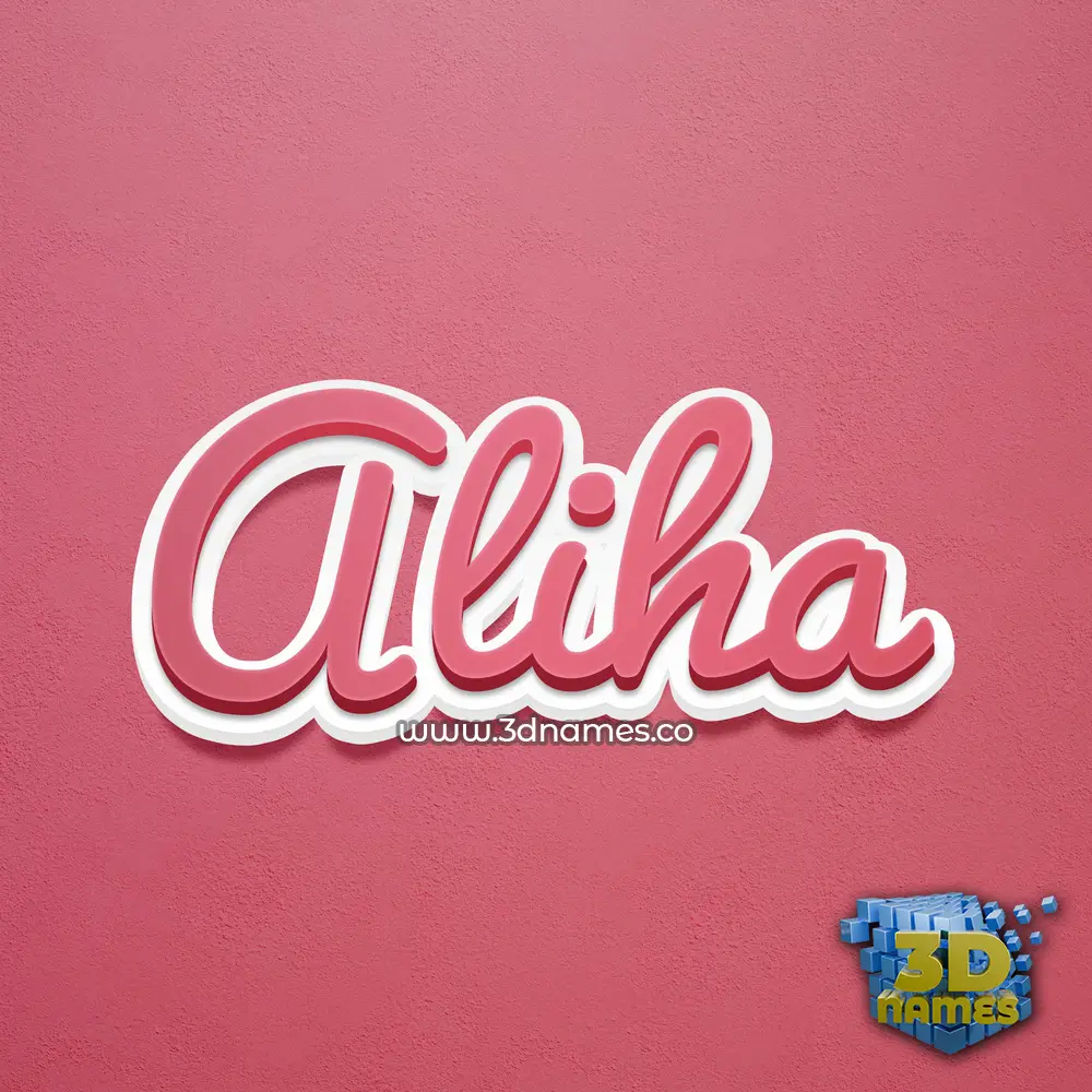 aliha in Red Scribble style - 3D name wallpaper