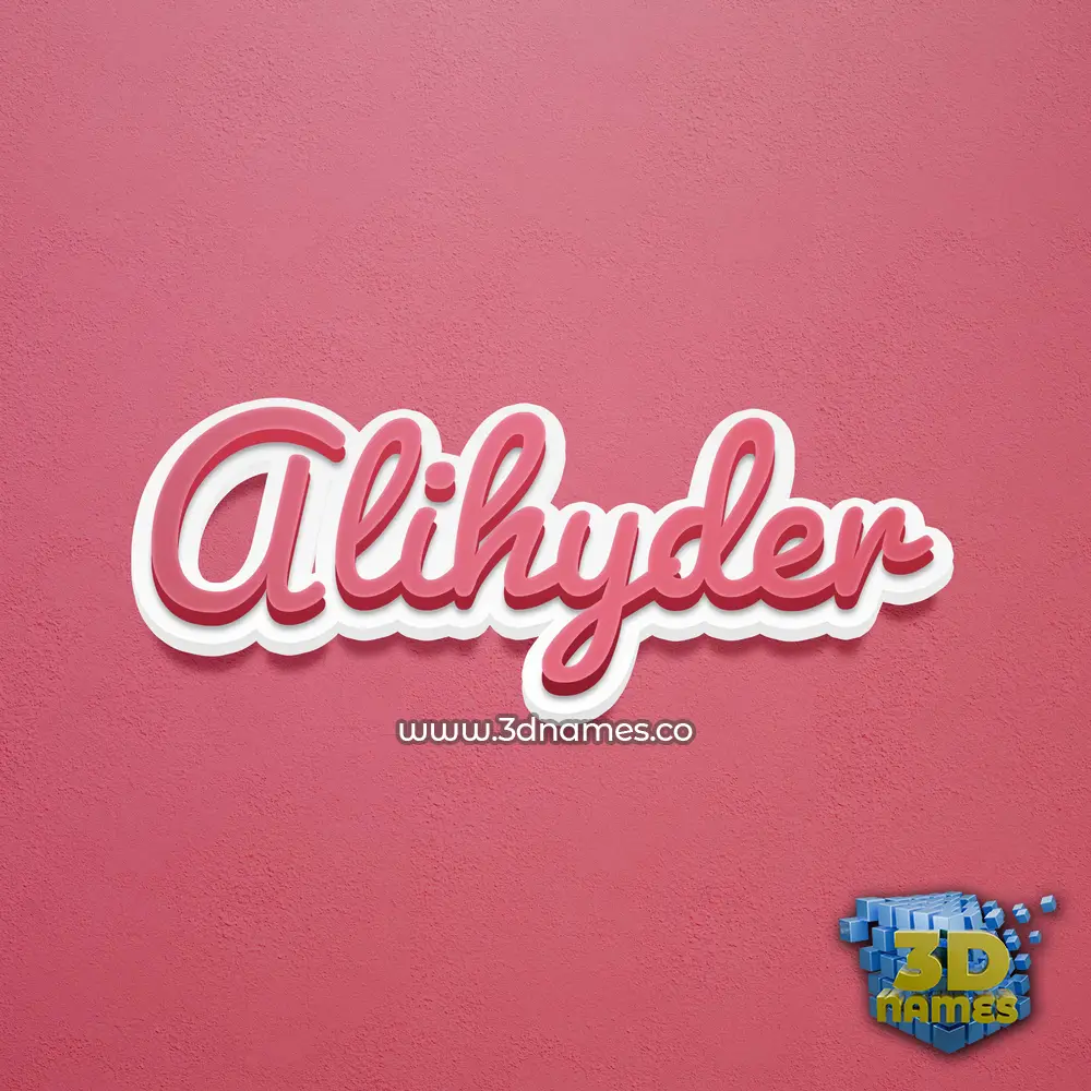 alihyder in Red Scribble style - 3D name wallpaper