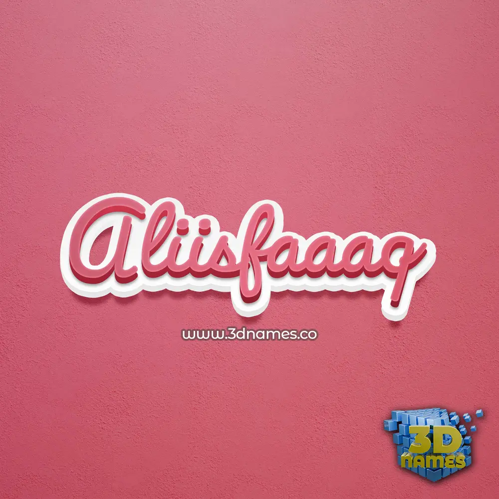 aliisfaaaq in Red Scribble style - 3D name wallpaper