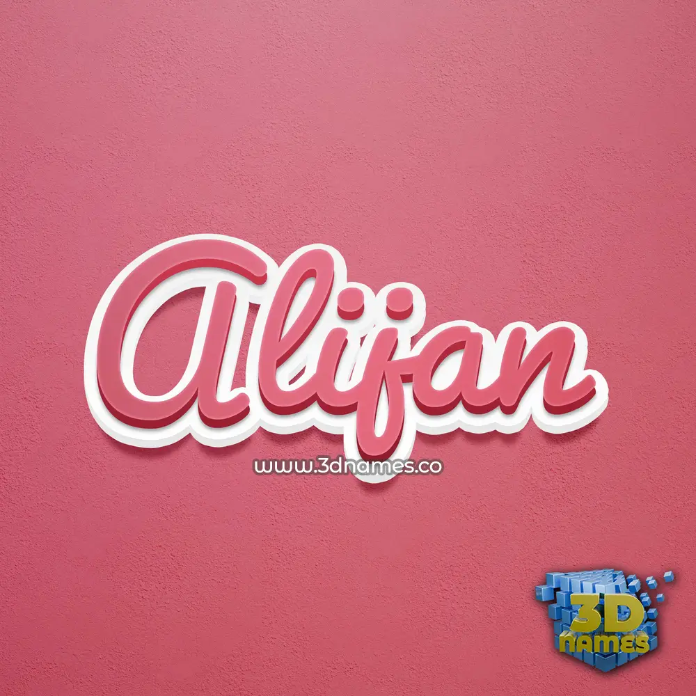 alijan in Red Scribble style - 3D name wallpaper