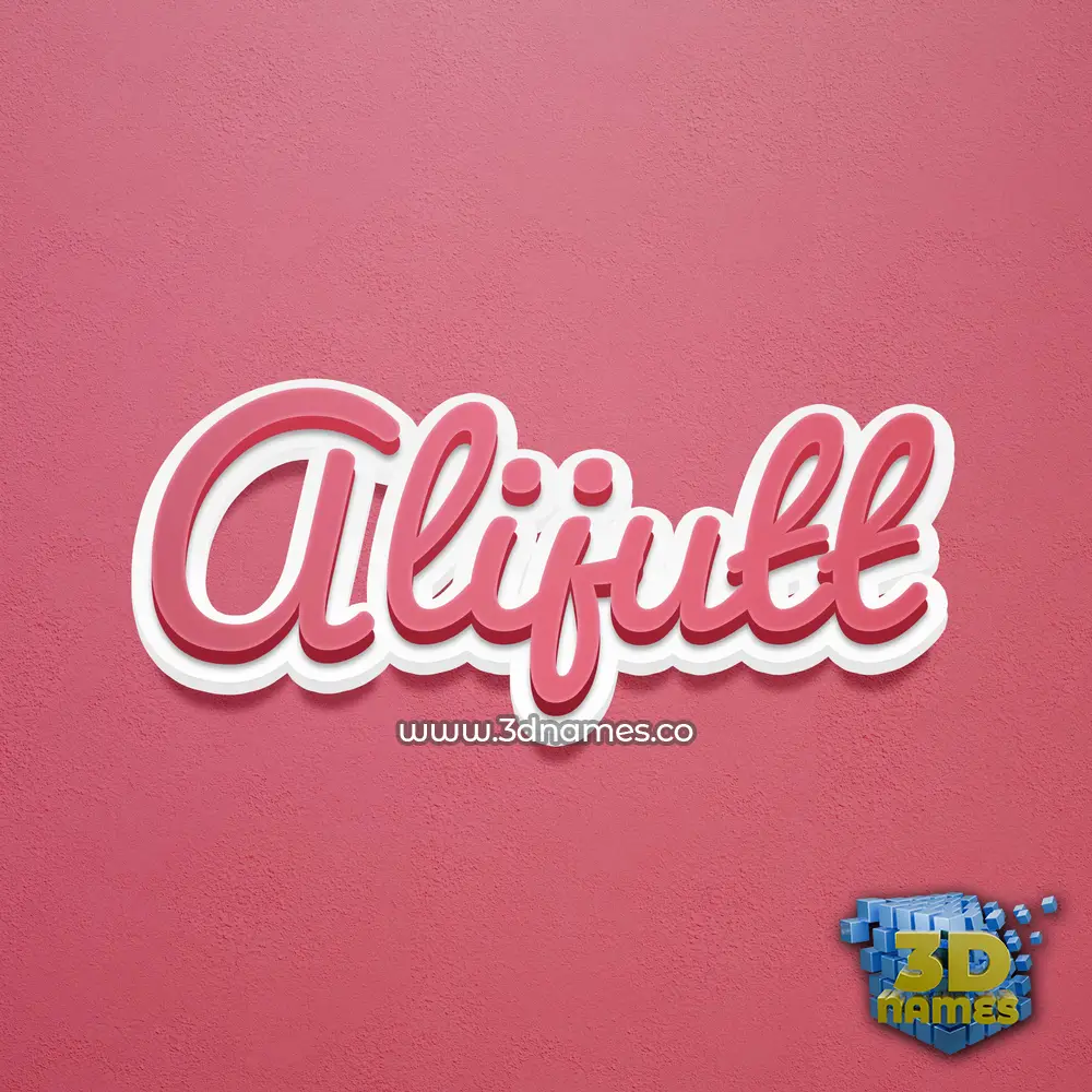 alijutt in Red Scribble style - 3D name wallpaper