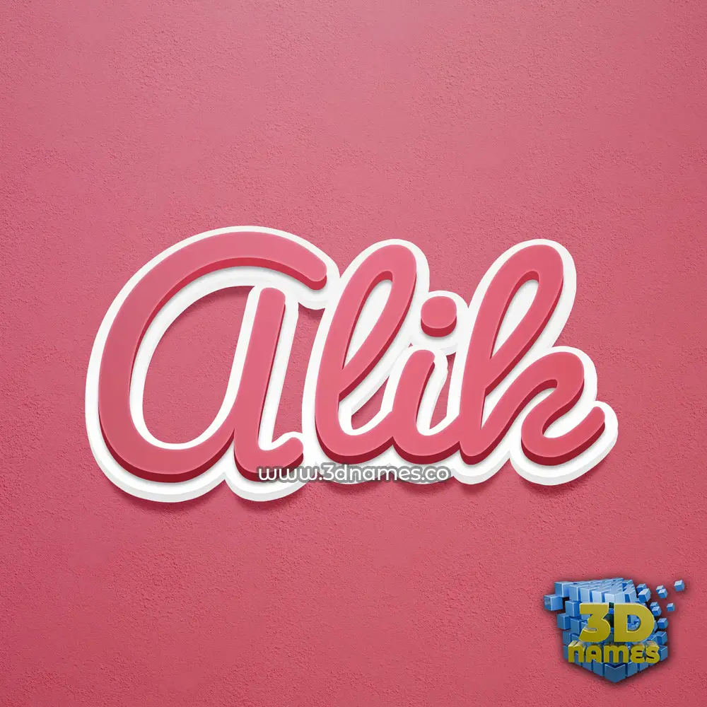 alik in Red Scribble style - 3D name wallpaper