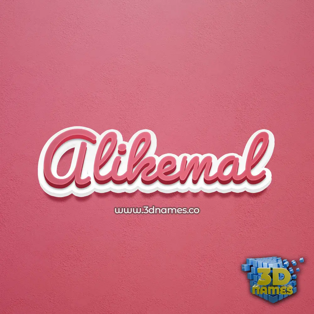 alikemal in Red Scribble style - 3D name wallpaper