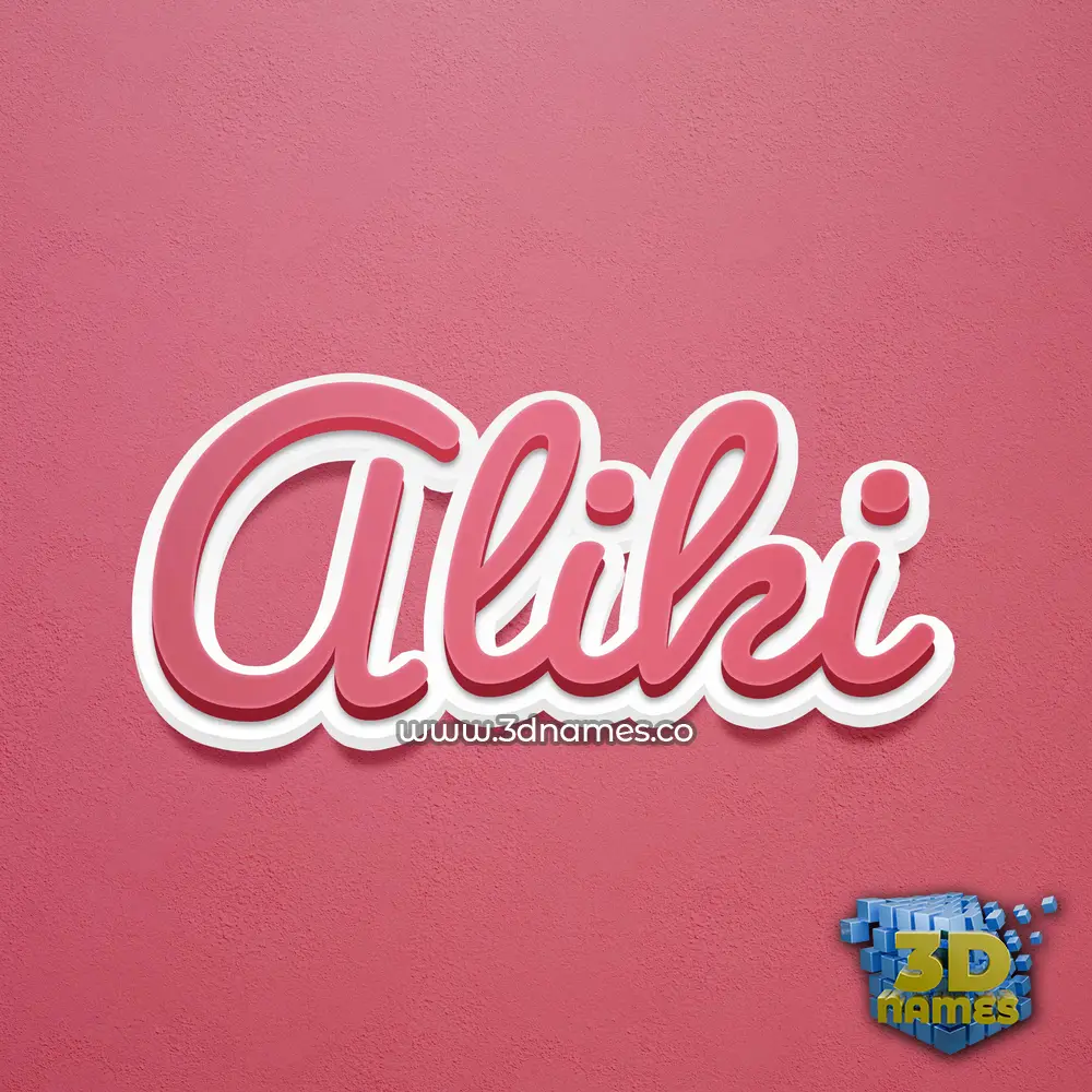aliki in Red Scribble style - 3D name wallpaper