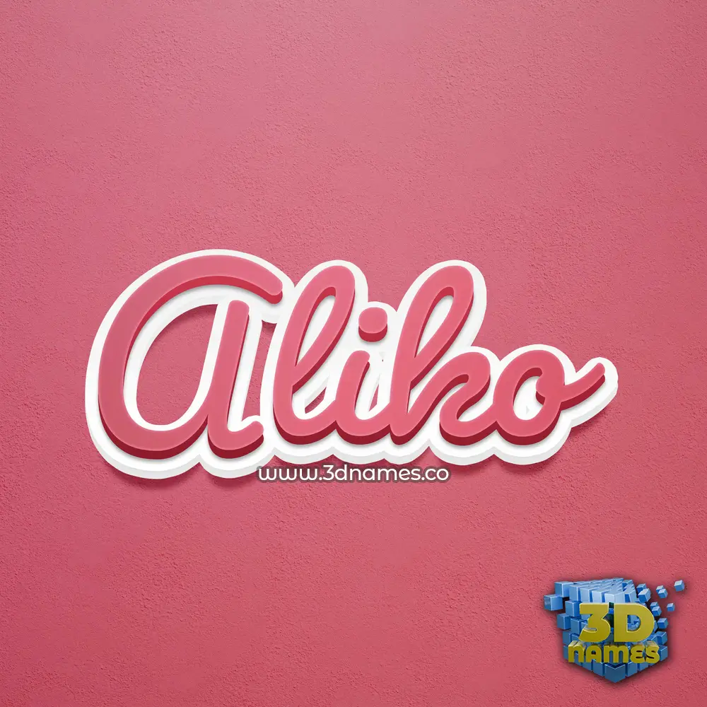 aliko in Red Scribble style - 3D name wallpaper