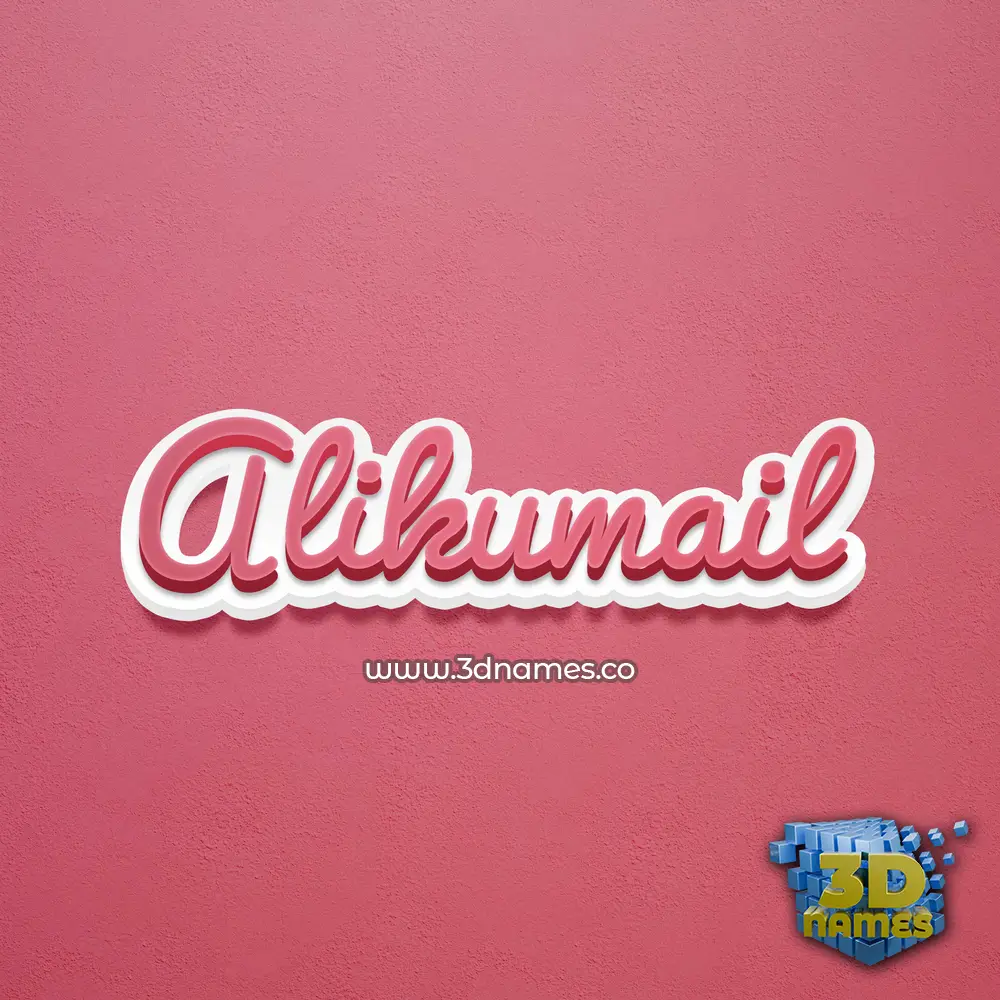 alikumail in Red Scribble style - 3D name wallpaper