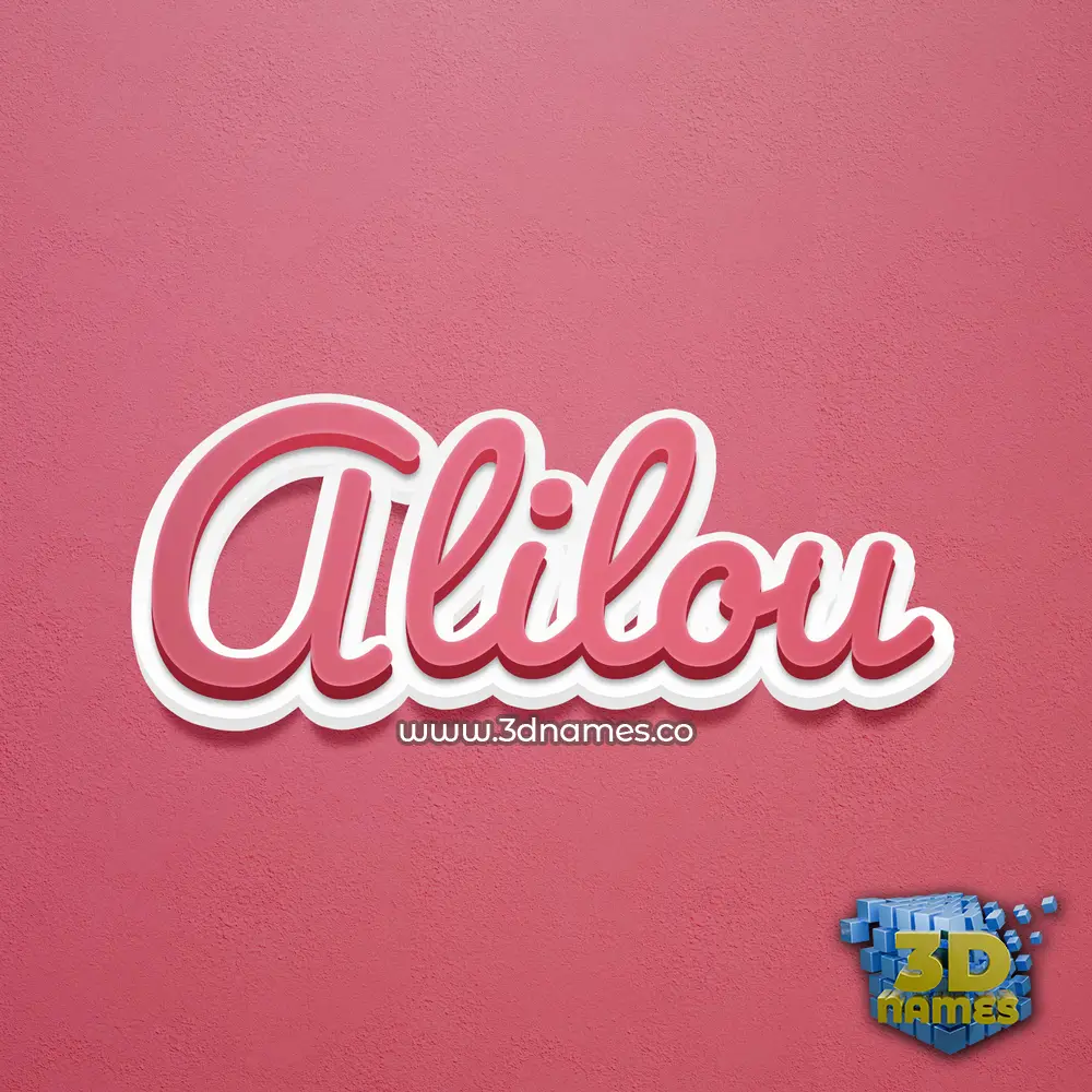 alilou in Red Scribble style - 3D name wallpaper
