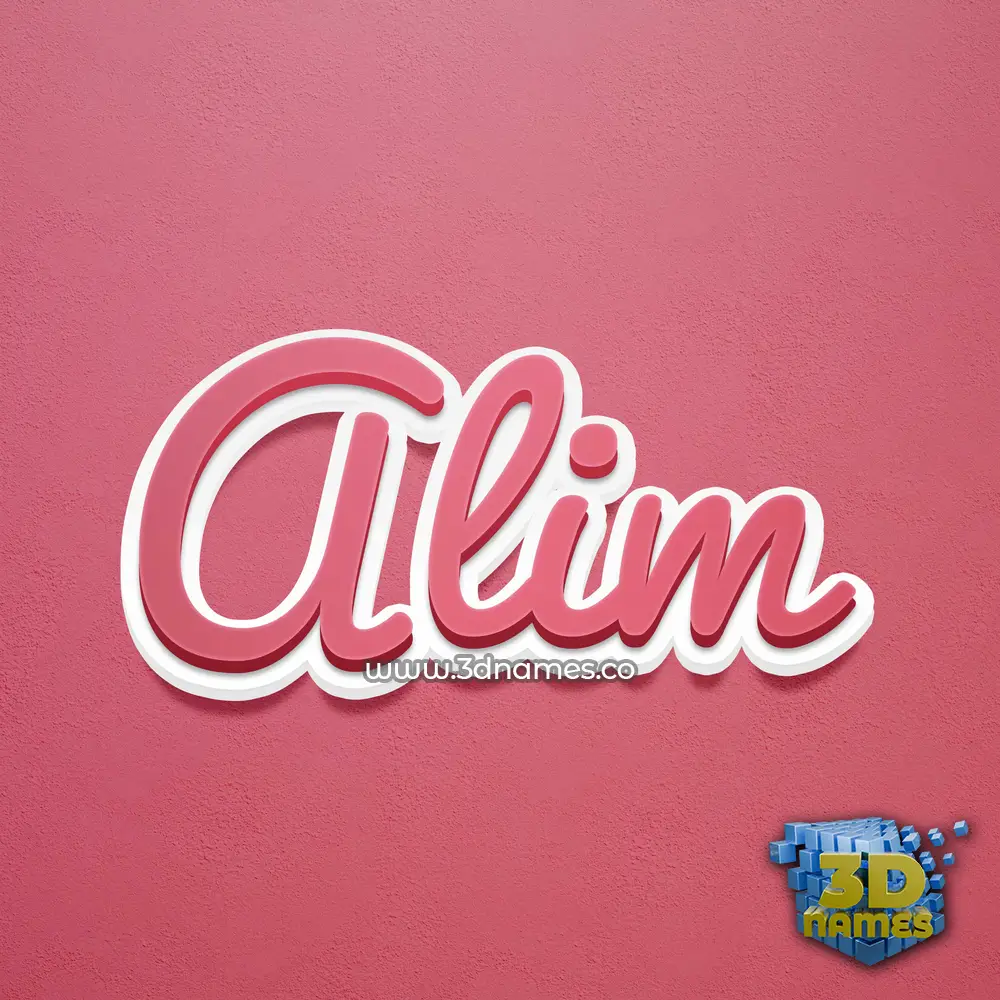 alim in Red Scribble style - 3D name wallpaper