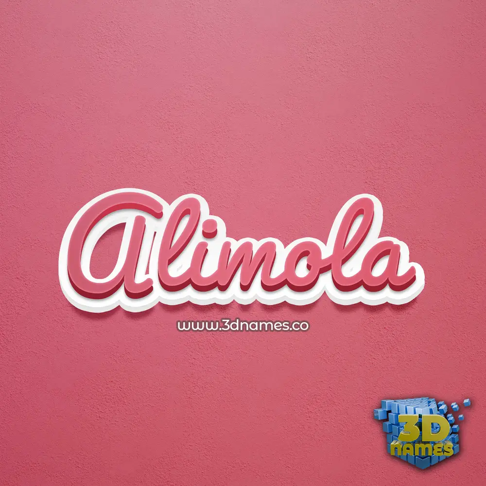 alimola in Red Scribble style - 3D name wallpaper
