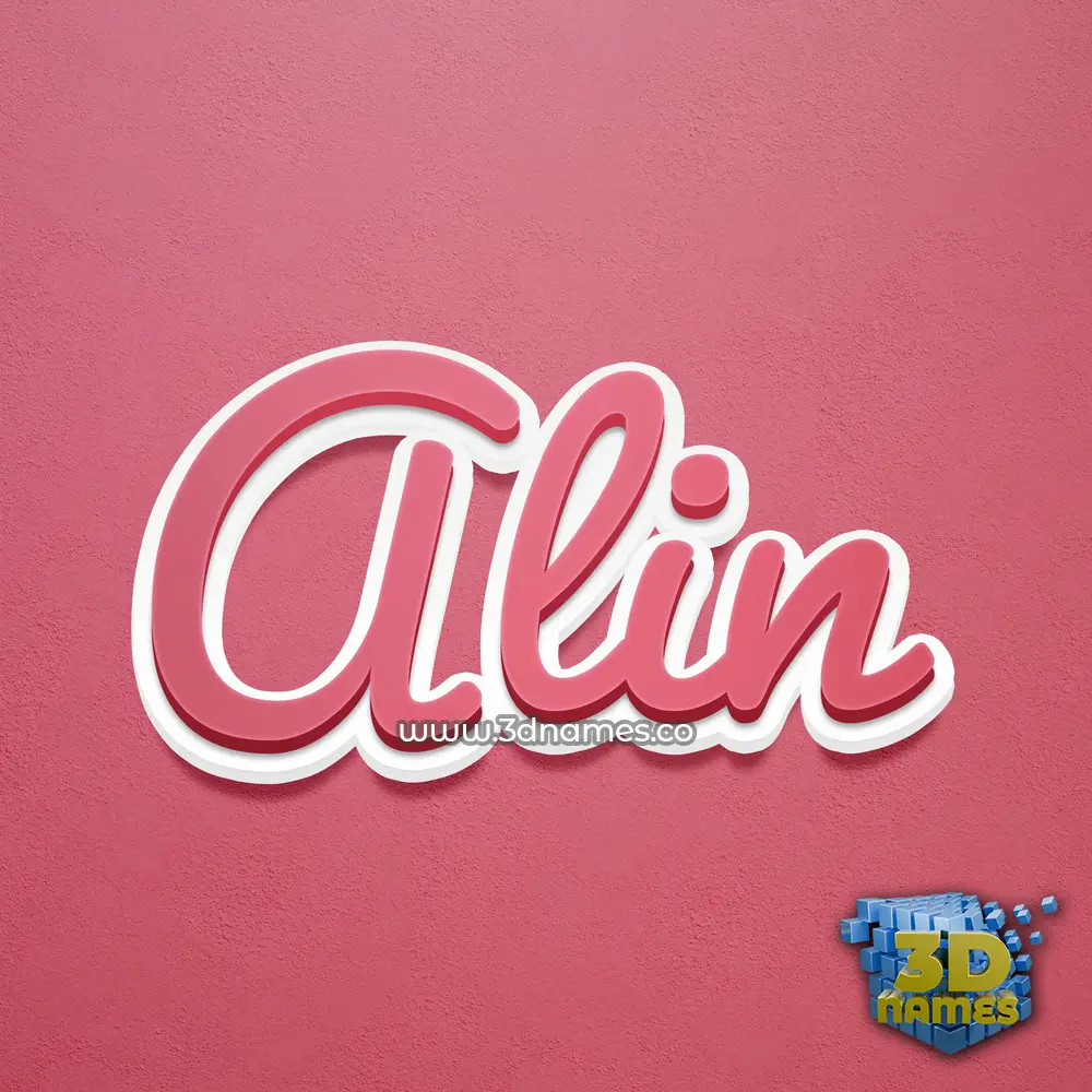 alin in Red Scribble style - 3D name wallpaper