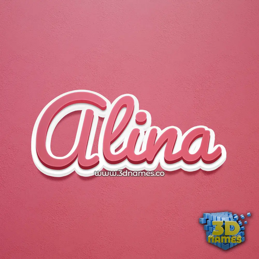 alina in Red Scribble style - 3D name wallpaper