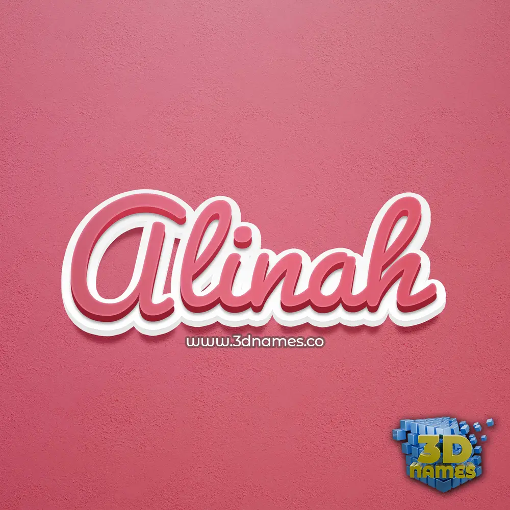 alinah in Red Scribble style - 3D name wallpaper