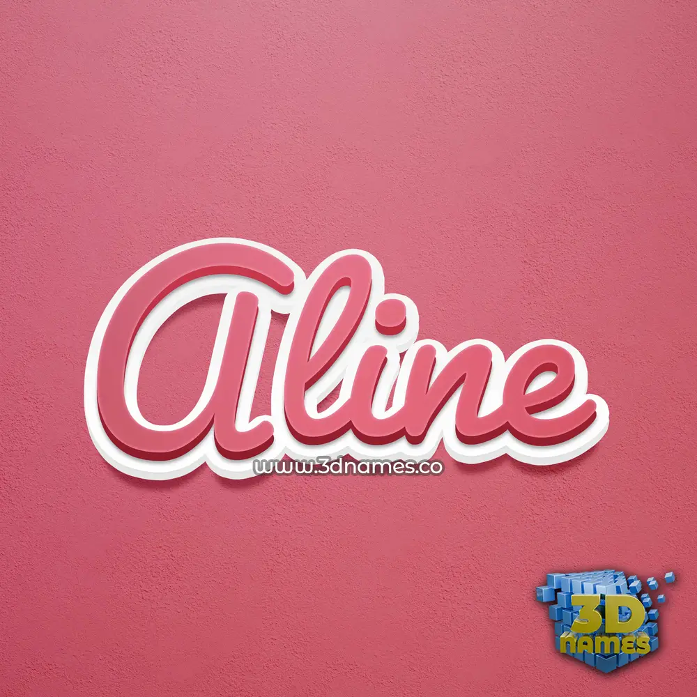 aline in Red Scribble style - 3D name wallpaper