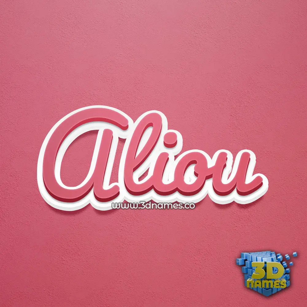 aliou in Red Scribble style - 3D name wallpaper