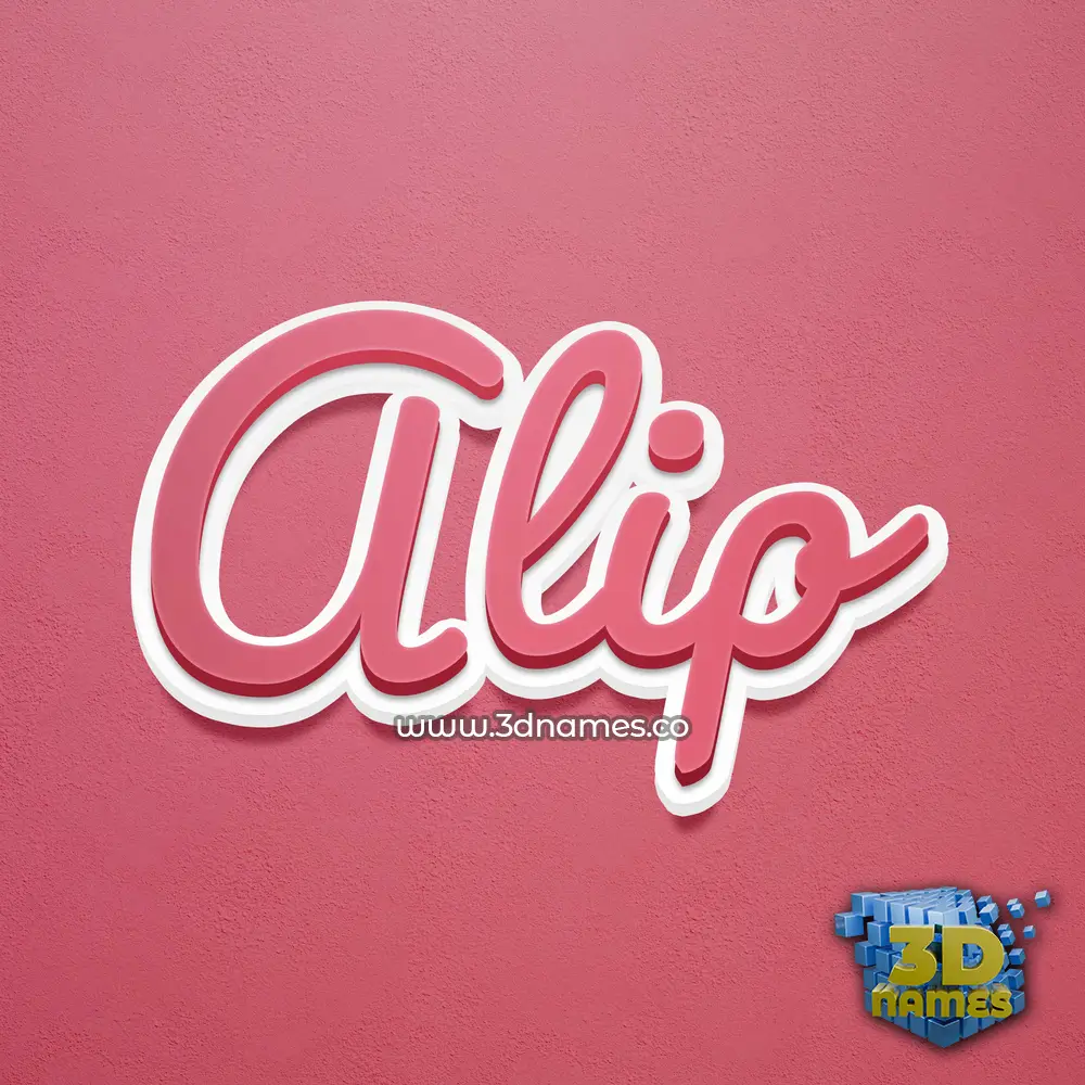 alip in Red Scribble style - 3D name wallpaper