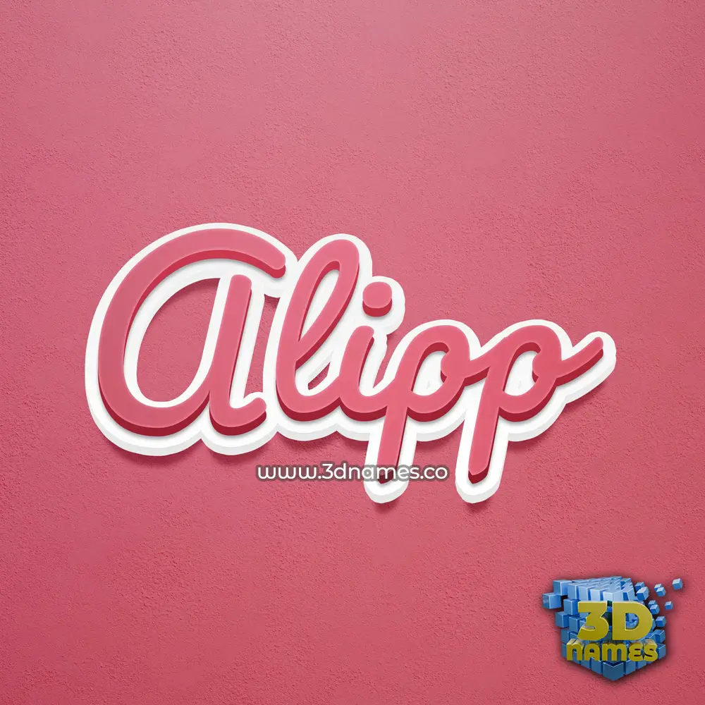 alipp in Red Scribble style - 3D name wallpaper