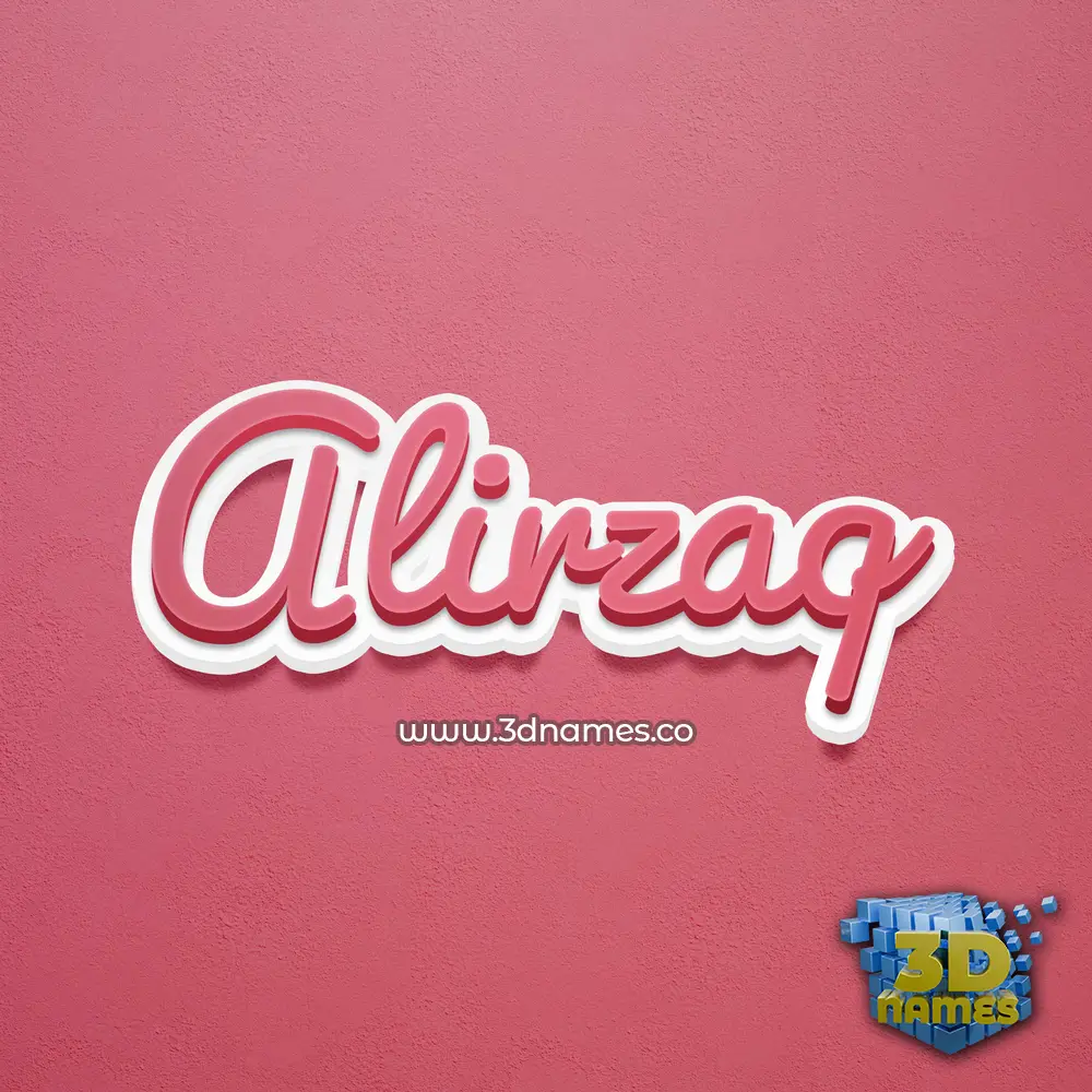 alirzaq in Red Scribble style - 3D name wallpaper