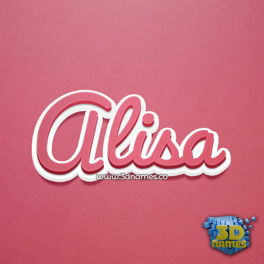 alisa in Red Scribble style - 3D name wallpaper