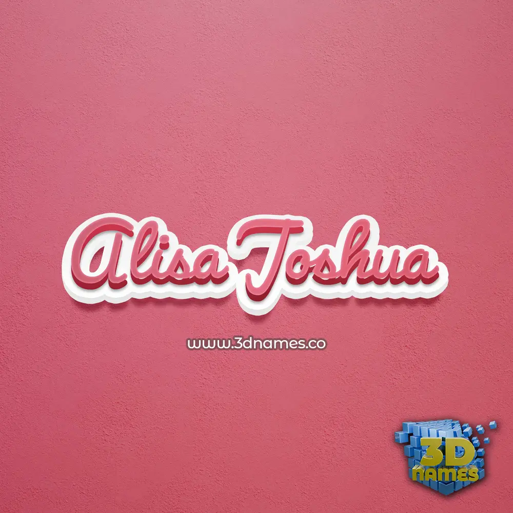 alisa joshua in Red Scribble style - 3D name wallpaper