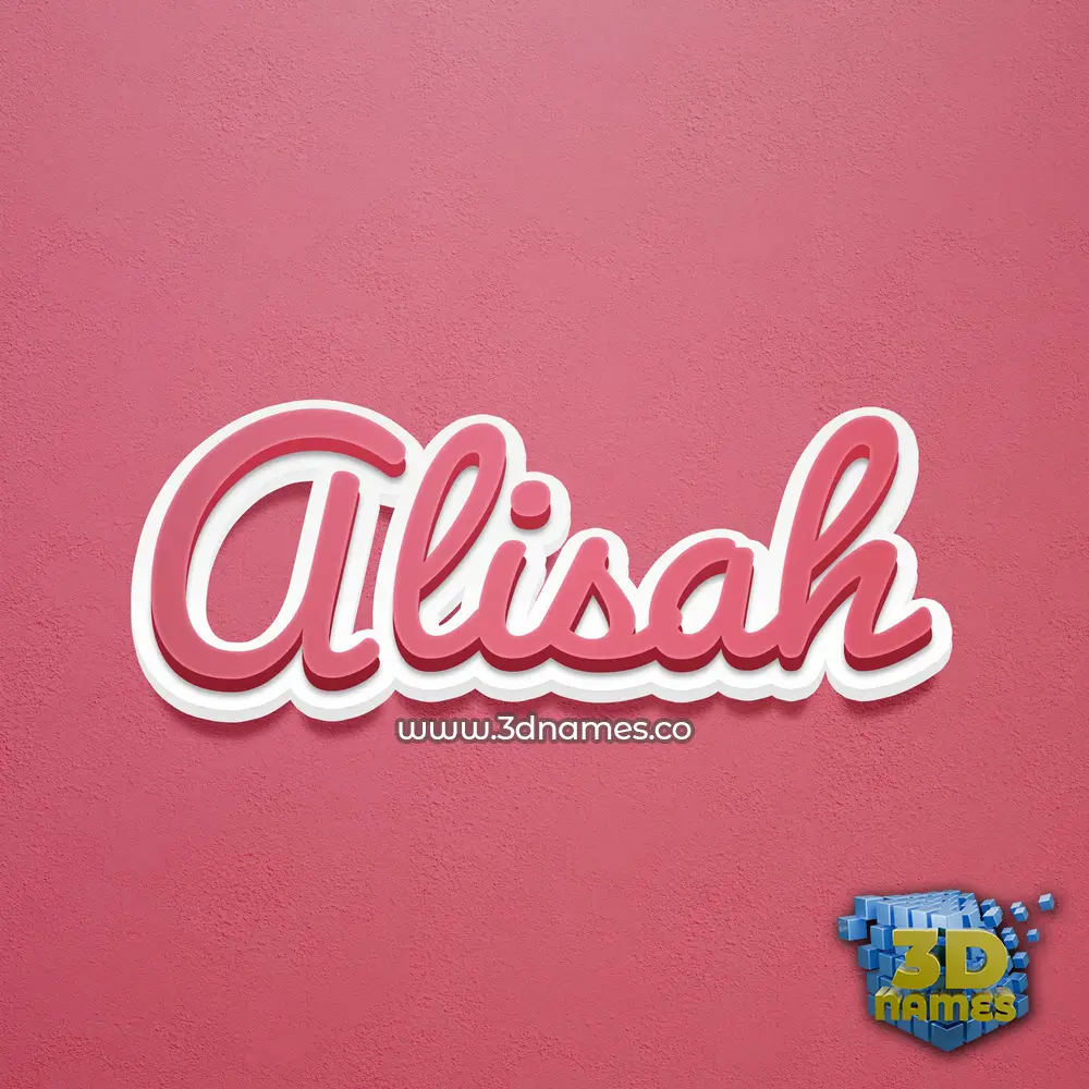 alisah in Red Scribble style - 3D name wallpaper
