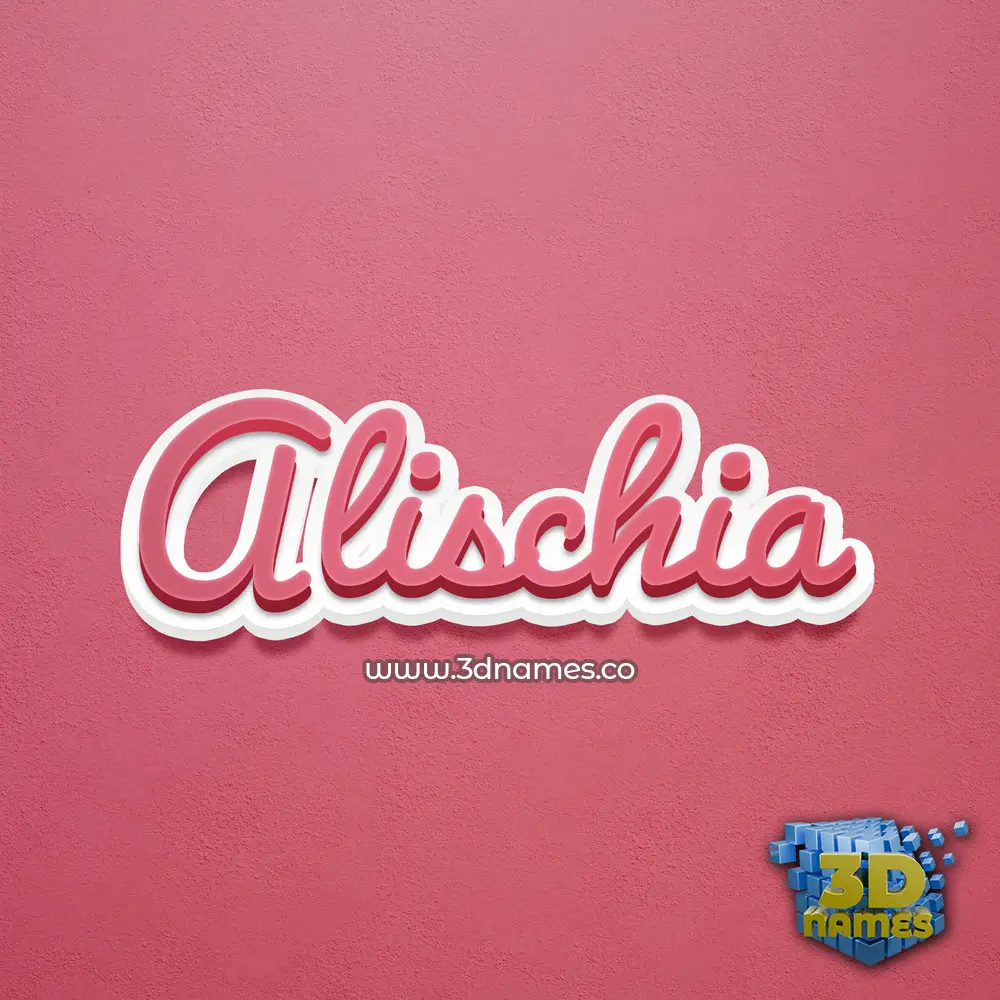 alischia in Red Scribble style - 3D name wallpaper