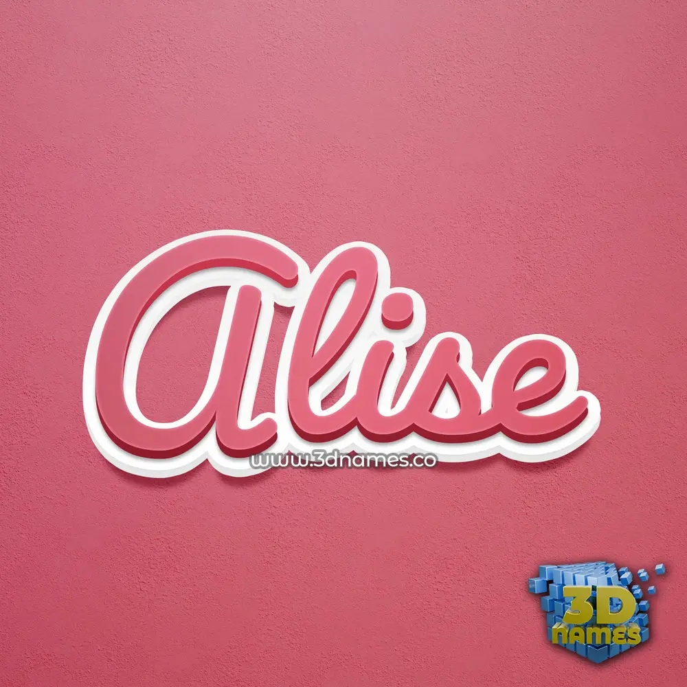 alise in Red Scribble style - 3D name wallpaper