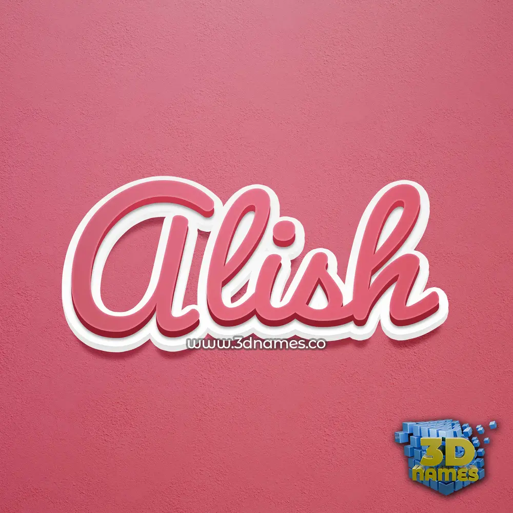 alish in Red Scribble style - 3D name wallpaper